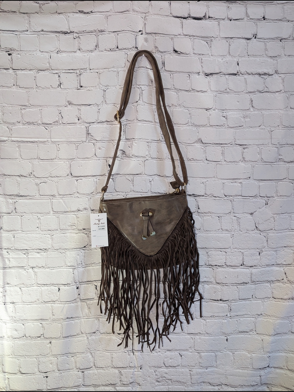 Heritage West Brown Fringe Purse NWT Fringe Crossbody Shoulder Bag - Brown